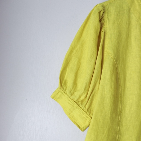 NWT Kensie 100% Linen Puff Sleeve Button Top XL - Picture 4 of 11